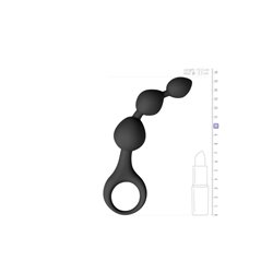 Black Silicone Anal Bead Dildo