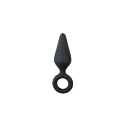 Black Buttplugs With Pull Ring - Small