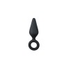 Black Buttplugs With Pull Ring - Small