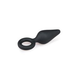 Black Buttplugs With Pull Ring - Small