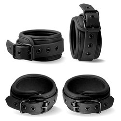 Detachable Rigid Spreader Bar and 4 Detachable Neoprene and Vegan Leather Cuffs