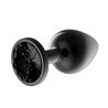 Blackgem Metalic Butt Plug with Black Jewel Size S