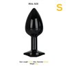 Blackgem Metalic Butt Plug with Black Jewel Size S