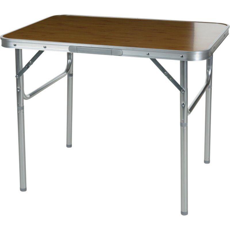 Camping Table Collapsible Metal Brown 75x55x25-60 cm