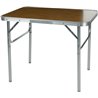 Camping Table Collapsible Metal Brown 75x55x25-60 cm