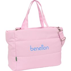 BOLSO CON BOLSILLO PARA PORTATIL 14,1 BENETTON "PINK"