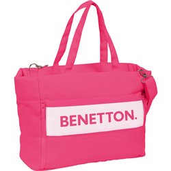 BOLSO CON BOLSILLO PARA PORTATIL 14,1 BENETTON "RASPBERRY"