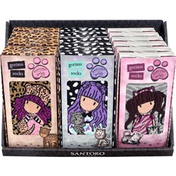 EXPOSITOR 18 PACKS DE CALCETINES GORJUSS™ "PURRRRRFECT LOVE"