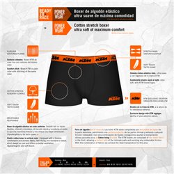 SET DE 5 BOXERS BOXER KTM MICROFIBRA 60% POLIÉSTER 35% ELASTANO MULTICOLOR NEGROS CON CINTURA NARANJA