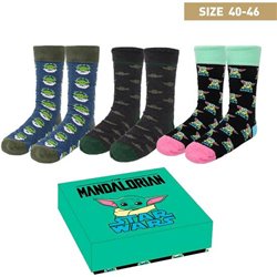 PACK CALCETINES 3 PIEZAS THE MANDALORIAN THE CHILD MULTICOLOR - TALLA 35/41