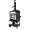 2-in-1 Barbecue & Pizza oven 68 x 48 x 156 cm stainless steel Black