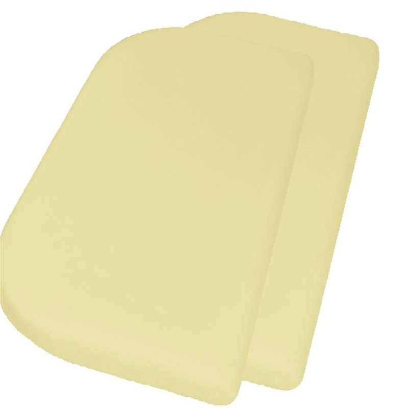 Fitted Sheet Junior 81 x 42 + 10 cm Cotton 2 Pieces Yellow