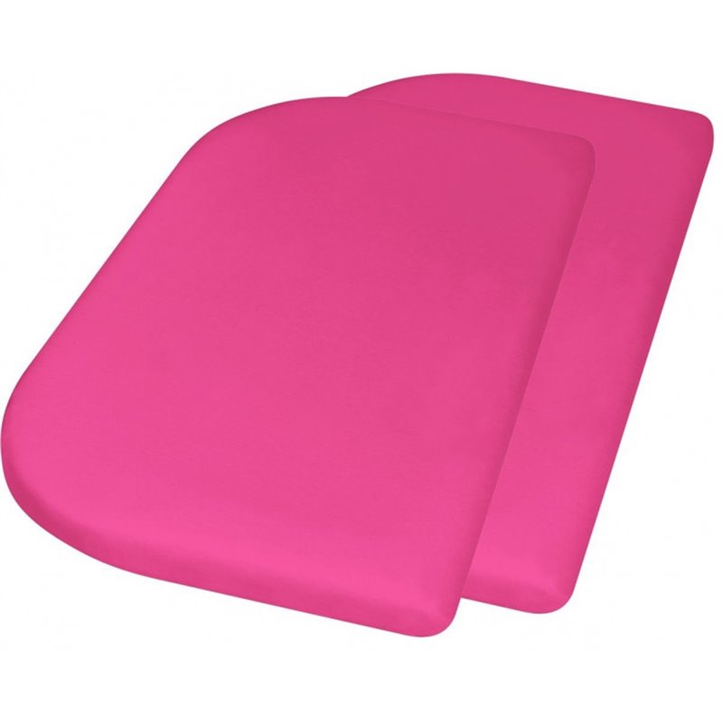 Fitted Sheet Junior 89 x 51 + 10 cm Cotton 2 Pieces Pink