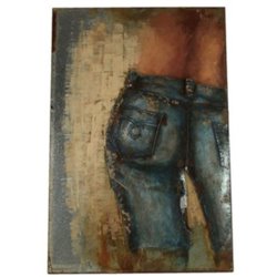 Jeans Retraw Painting 120 cm Nickel Blue/Brown