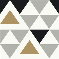 Peel and Stick Geo.-T Wallpaper 503 cm Vinyl Gray