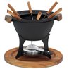 Country fondue set 6 persons 1 liter 11-piece black