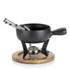 Country fondue set 6 persons 2 liters 10-piece black