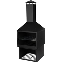 Atmosphere Fireplace with Fireproof Steel 44 x 44 x 118 cm Black