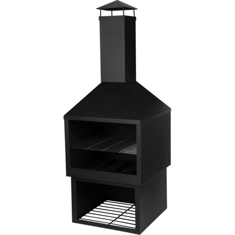 Atmosphere Fireplace with Fireproof Steel 44 x 44 x 118 cm Black