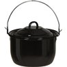 Enamel Pan with Lid for BBQ Ø 20 cm 3,3 Liter Black