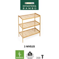 ESTANTERIA BAMBU 3 NIV.70X35X76.2CM CONFORTIME