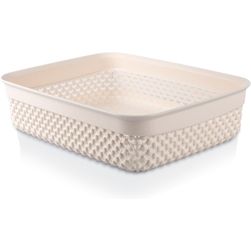 CESTA RESINA RECTANGULAR BAJA CREMA 2,2L 7HOUSE 