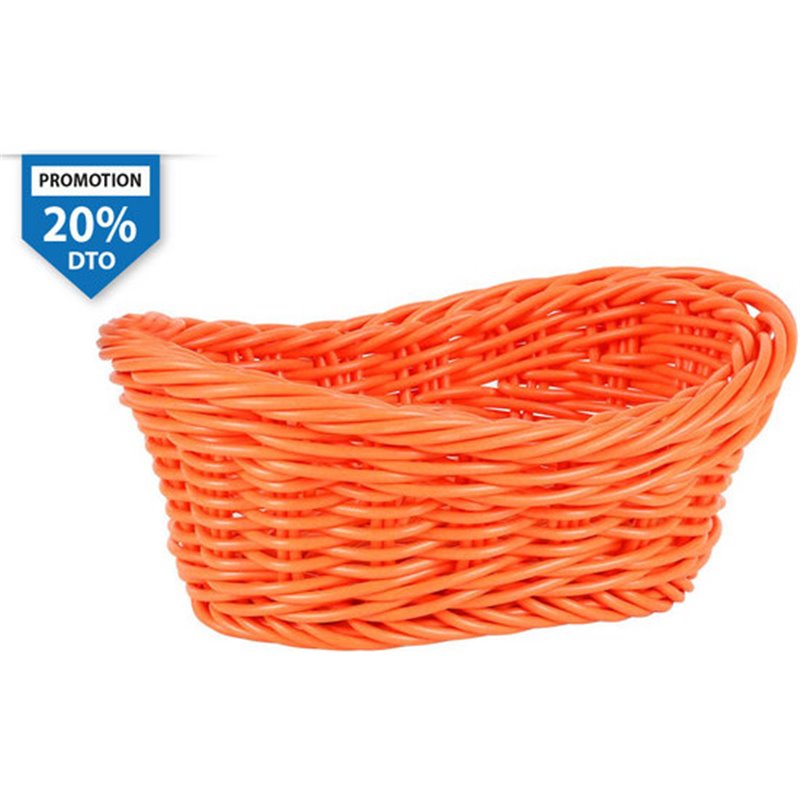 CESTA PP OVAL NARANJA 24X14,5X8,5CM