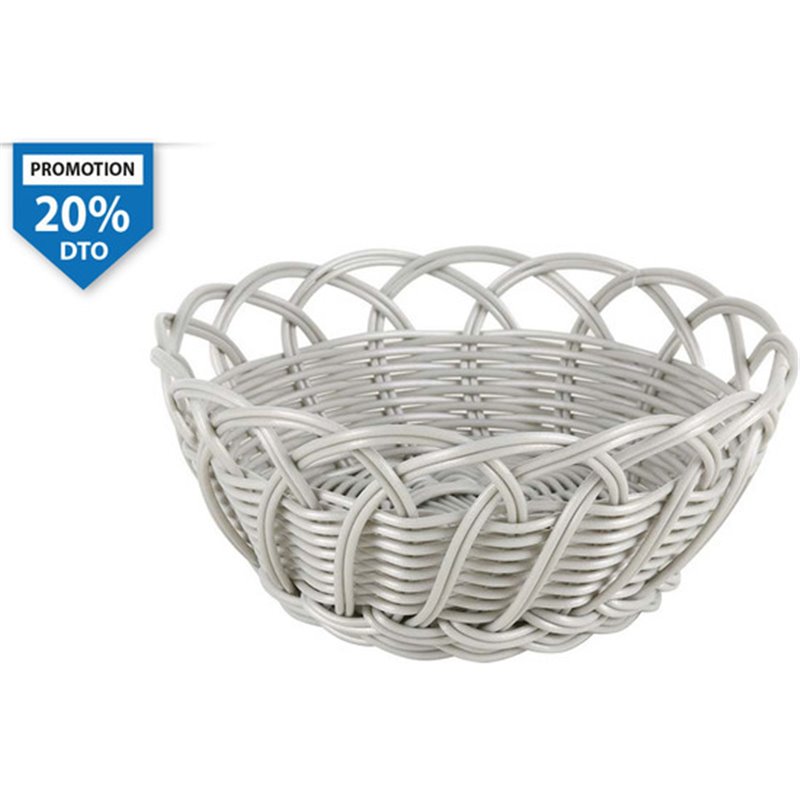 CESTA PP REDONDA GRIS 20X9CM