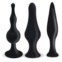 Set of 3 Butt Plugs Black