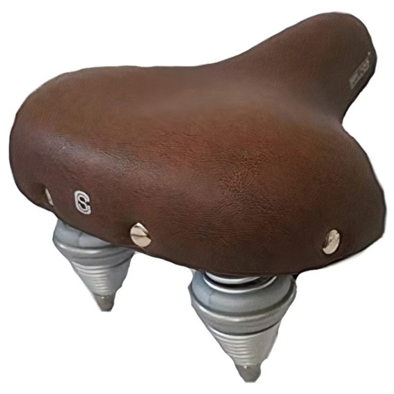 Retro Bike Saddle Gel/Steel Brown