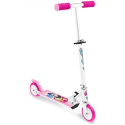 Princess 2-Rad Kinderroller Faltbare Fußbremse Weiß/Rosa