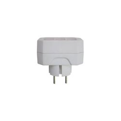 ADAPTADOR 3 TOMAS EUROPLUG A SCHUKO 10A (FRONTAL) BLANCO 7HSEVENON ELEC