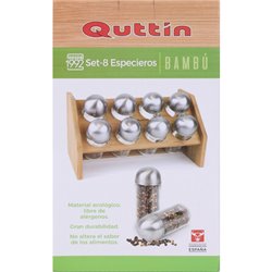 SET 8 ESPECIEROS SOPORTE BAMBU QUTTIN