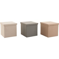 CAJA PLEGABLE DE TELA CON TAPA - COLORES SURTIDOS