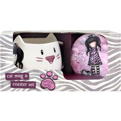 SET DE TAZA Y POSAVASOS GORJUSS™ "RUBY WILD"