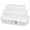 SET 3 FIAMBRERAS RECTANGULARES 1L/2L/3L FAMILY TRANSPARENTE/CREMA