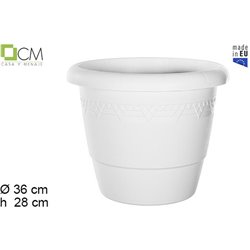 MACETA PLASTICO ELSA BLANCA 36CM