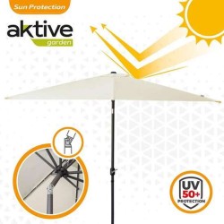 PARASOL DE TERRAZA CUADRADO 300X300 CM CON CHIMENEA Y MÁSTIL DE ALUMINIO AKTIVE