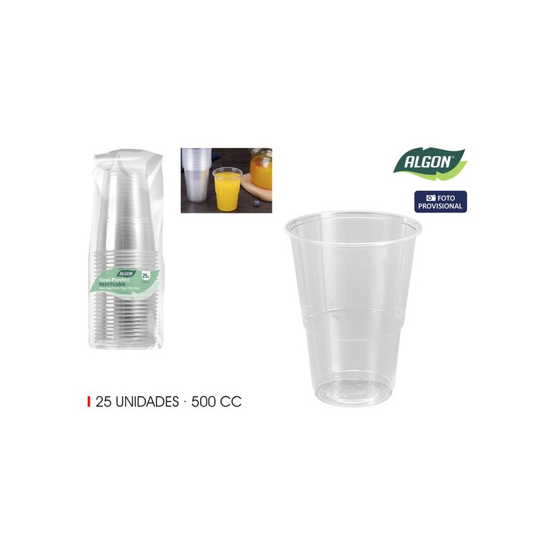 SET-25 VASO TRANSPARENTE 500CC ALGON