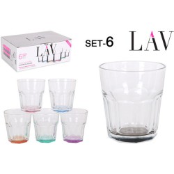 SET 6 VASOS AGUA 305CC COLORES PASTEL