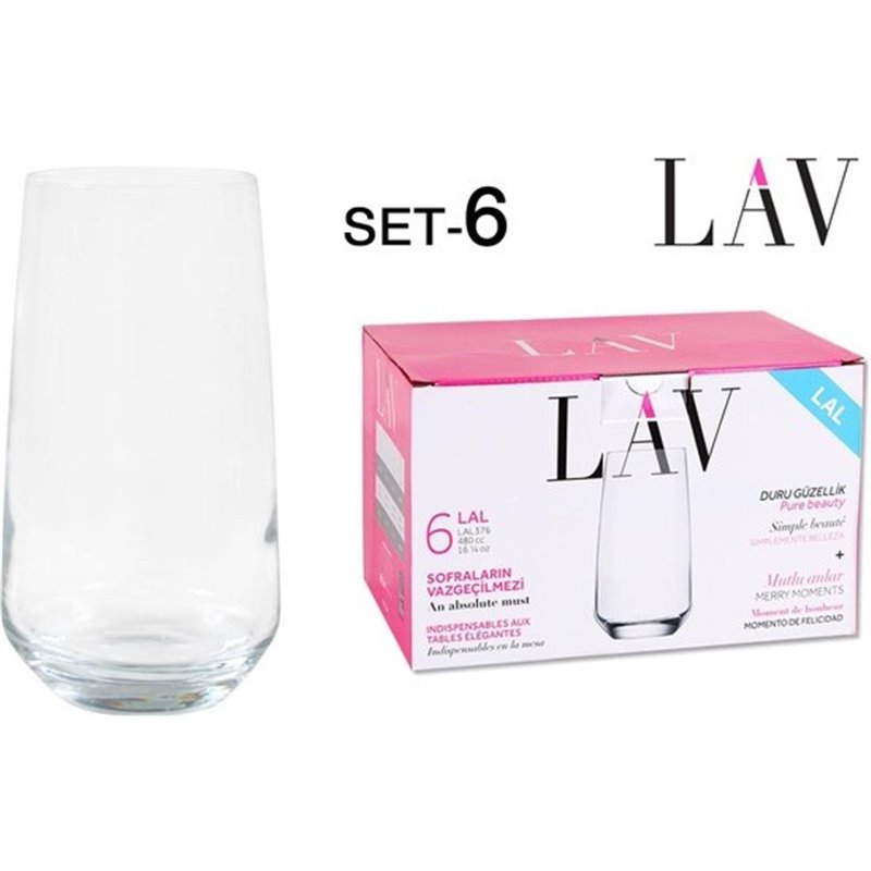 SET 6 VASOS ALTO 480CC LAL