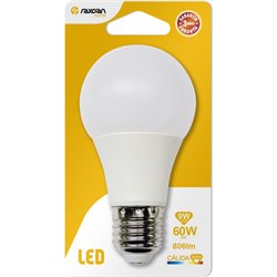 BOMBILLA LED ESTANDAR A60 E27 9W (=60W) 806LM 3000K 15000H RAYDAN HOME BL.1