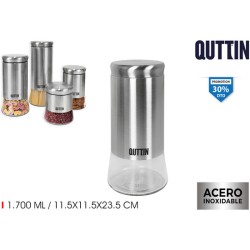 TARRO VIDRIO/ACERO 1700ML QUTTIN