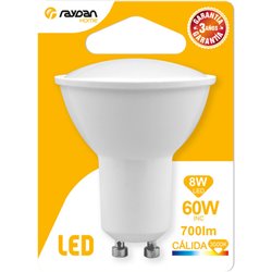 BOMBILLA LED SPOTLIGHT MR16 GU10 8W (=60W) 700LM 3000K 15000H RAYDAN HOME BL.1