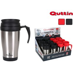 TRAVEL MUG 400ML ACERO INOX QUTTIN - COLORES SURTIDOS