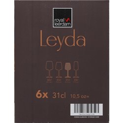 SET 6 COPAS VINO 31CL LEYDA