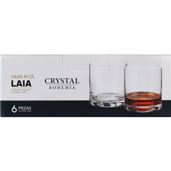 SET 6 VASOS CRISTAL BOHEMIA 410CC LAIA