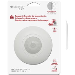 SENSOR INFRARROJO DE MOVIMIENTO EN SUPERFICIE 360. 6M MAX.1200W 