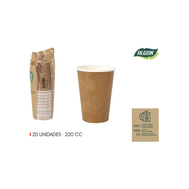 SET-20 VASO CARTON KRAFT 220CC ALGON