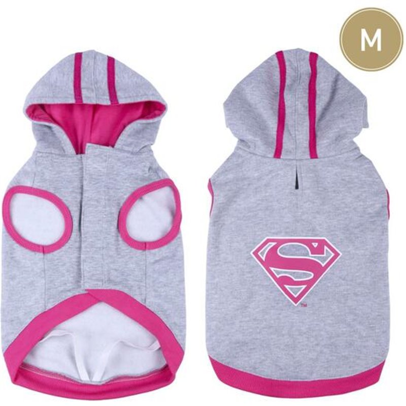 SUDADERA PARA PERRO M COTTON BRUSHED SUPERMAN GREY